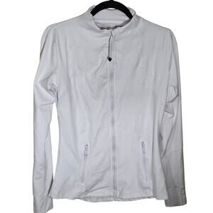 Lulemon Define Full Zip Jacket Luon White Reflective Logo On Back Size 8